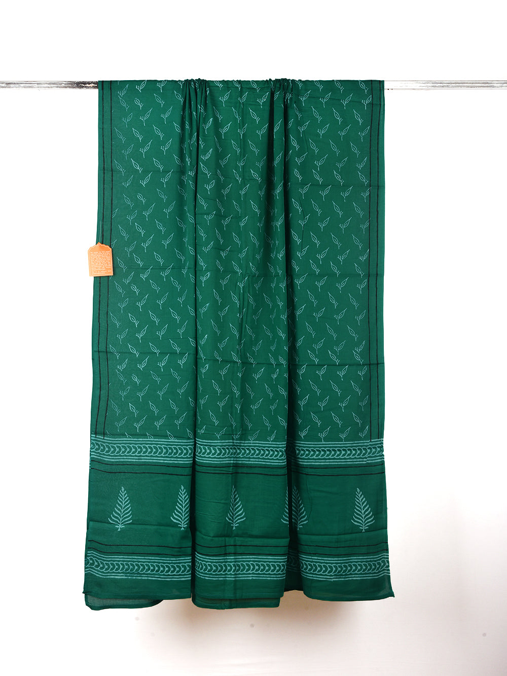 Sea Green Leaf Cotton Dupatta