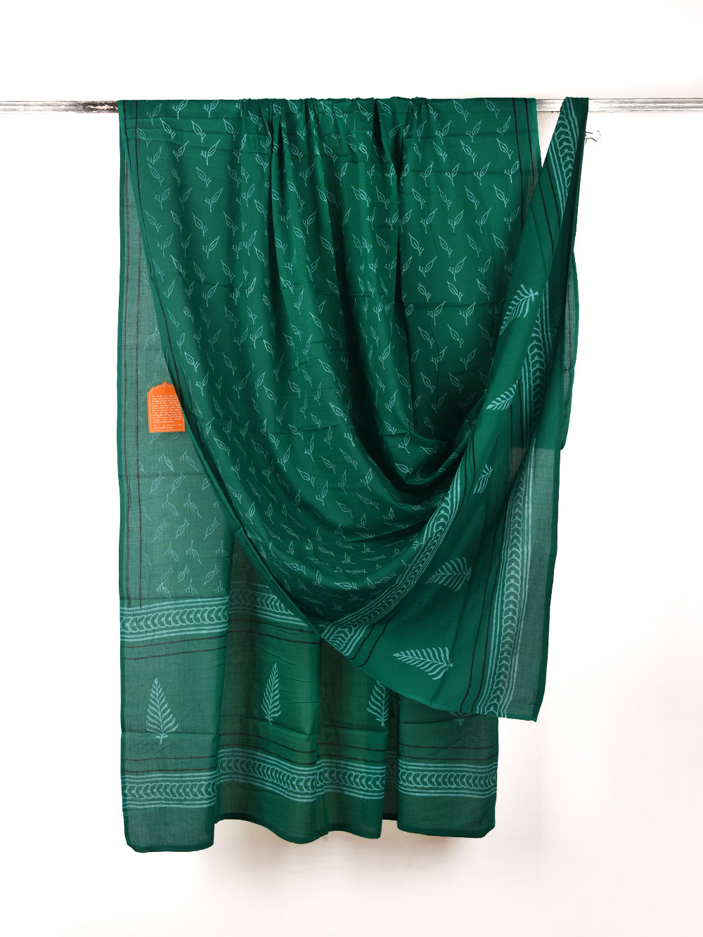 Sea Green Leaf Cotton Dupatta