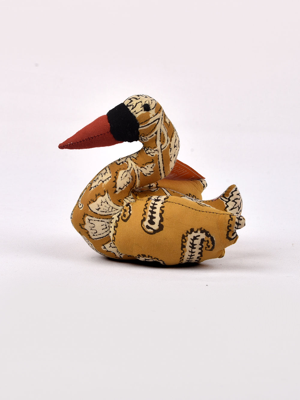 Swan Oche Yellow Hand Block Printed Fabric Soft Toy