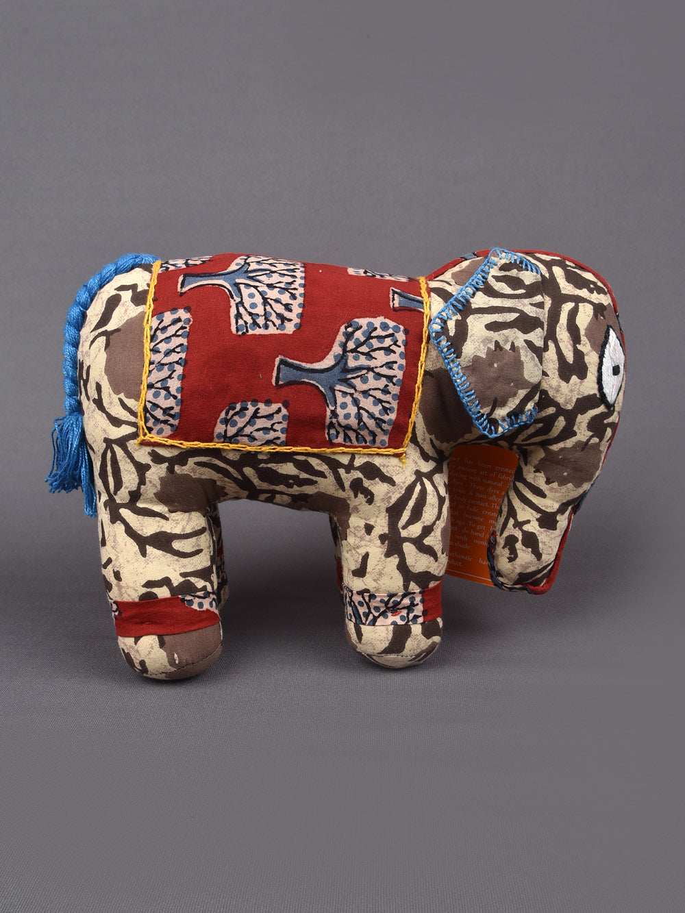 Elephant Hand Block Printed Fabric Soft Toy