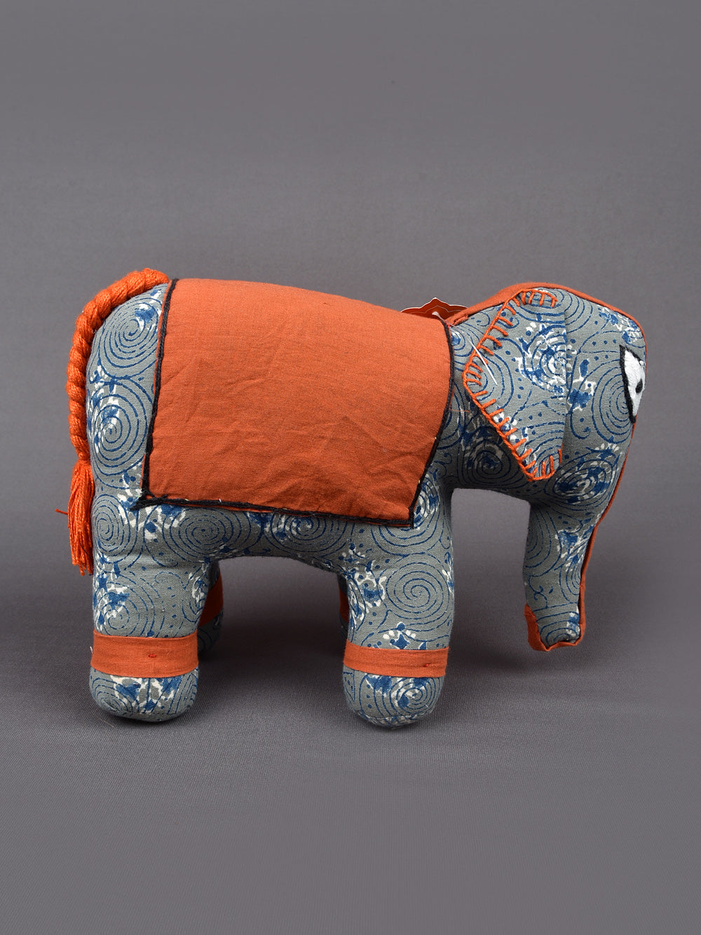 Elephant Hand Block Printed Fabric Soft Toy