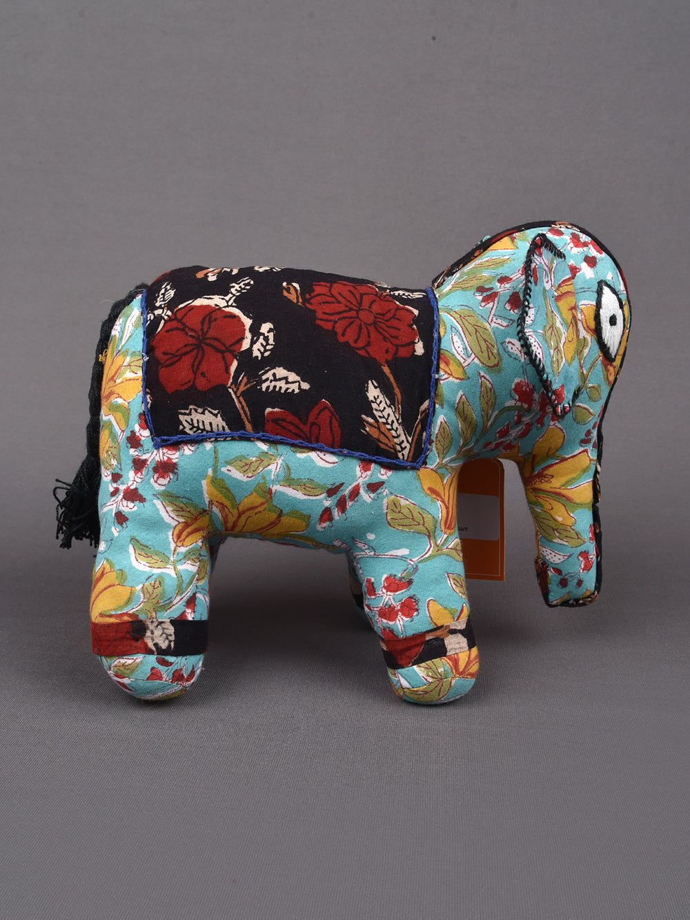Elephant Hand Block Printed Fabric Soft Toy