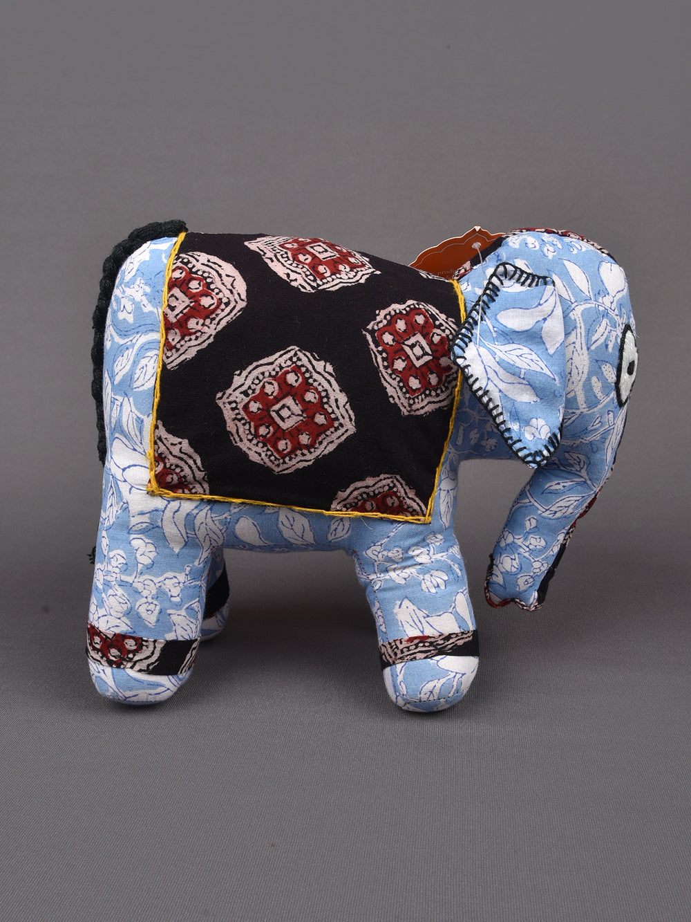 Elephant Hand Block Printed Fabric Soft Toy