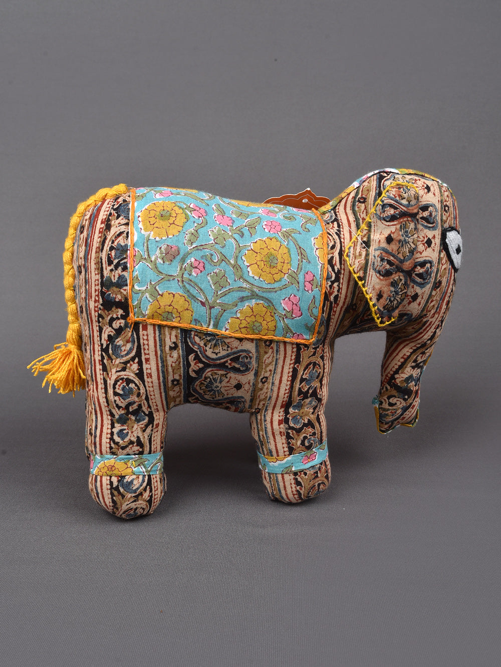 Elephant Hand Block Printed Fabric Soft Toy