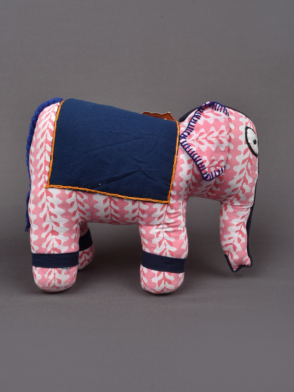 Elephant Hand Block Printed Fabric Soft Toy