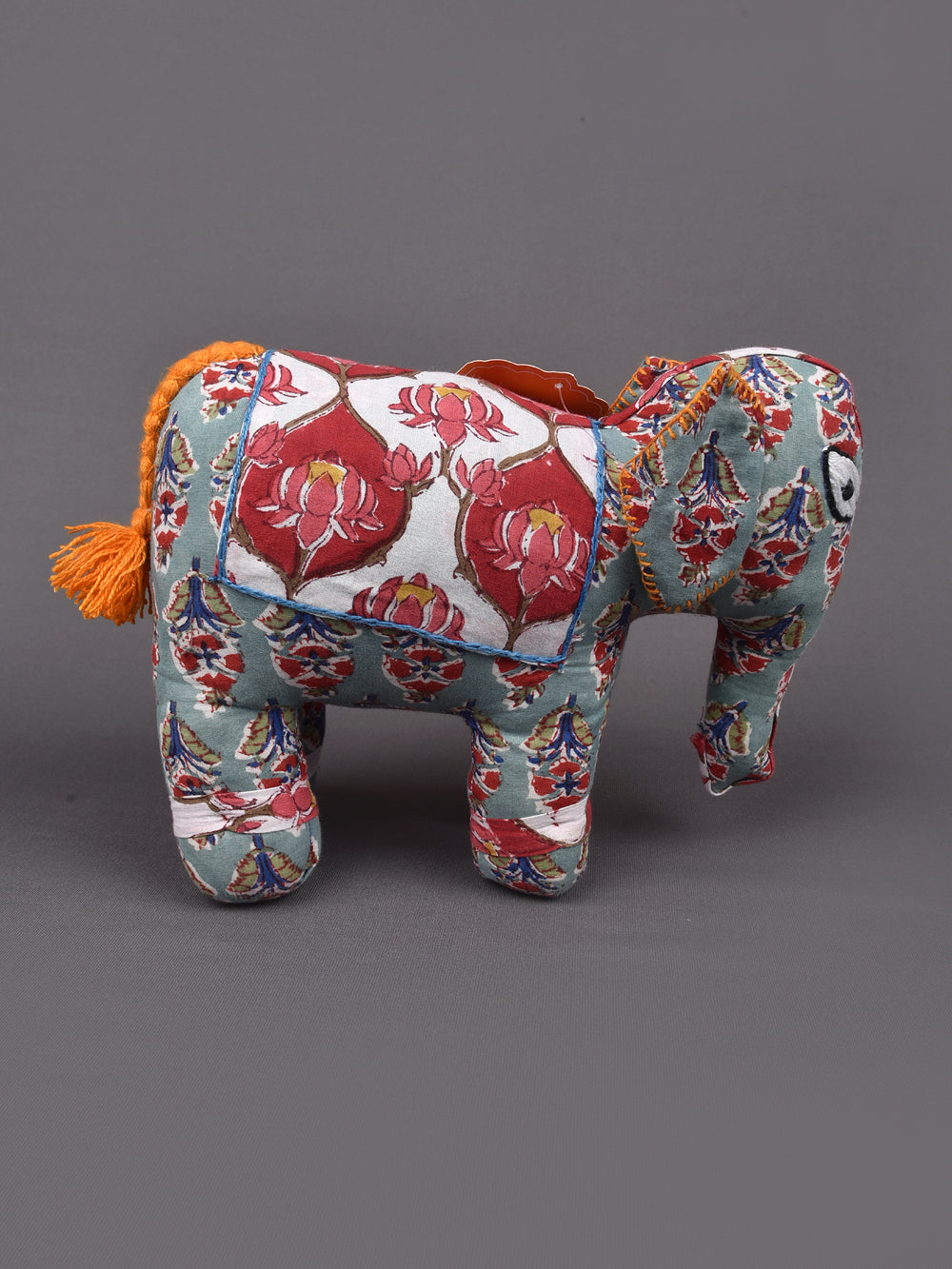 Elephant Hand Block Printed Fabric Soft Toy
