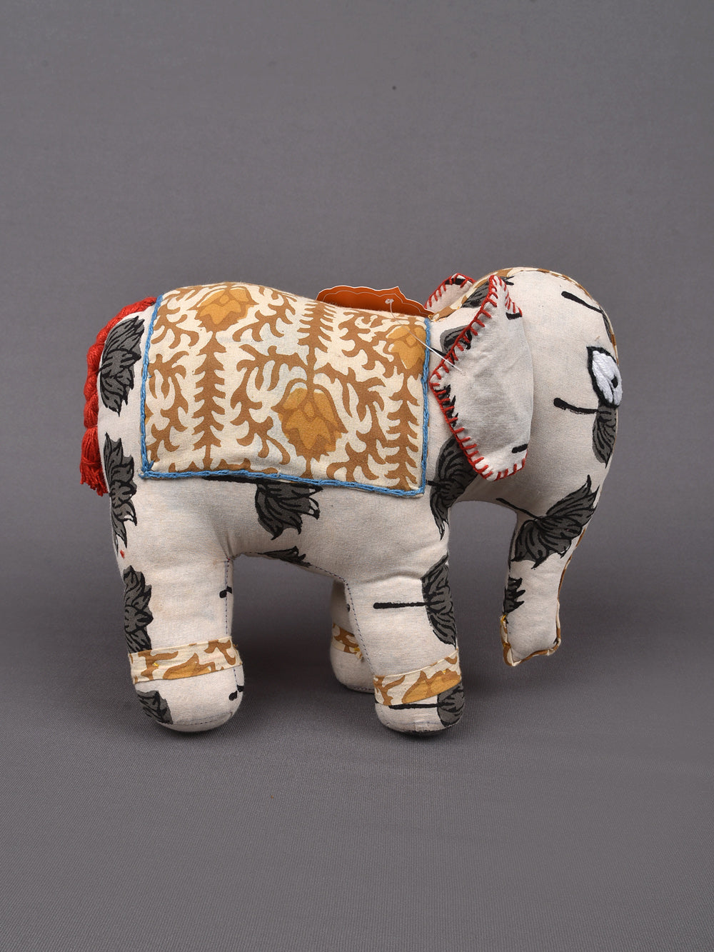 Elephant Hand Block Printed Fabric Soft Toy