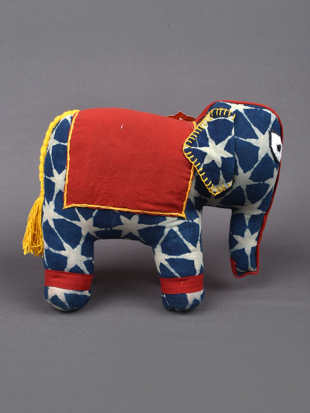 Elephant Hand Block Printed Fabric Soft Toy