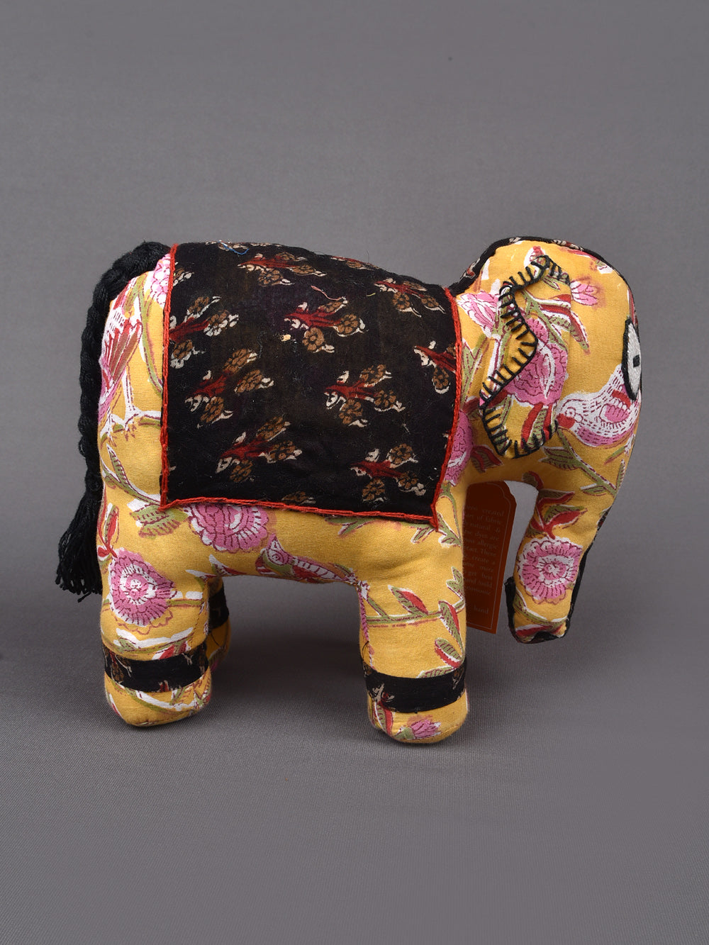 Elephant Hand Block Printed Fabric Soft Toy
