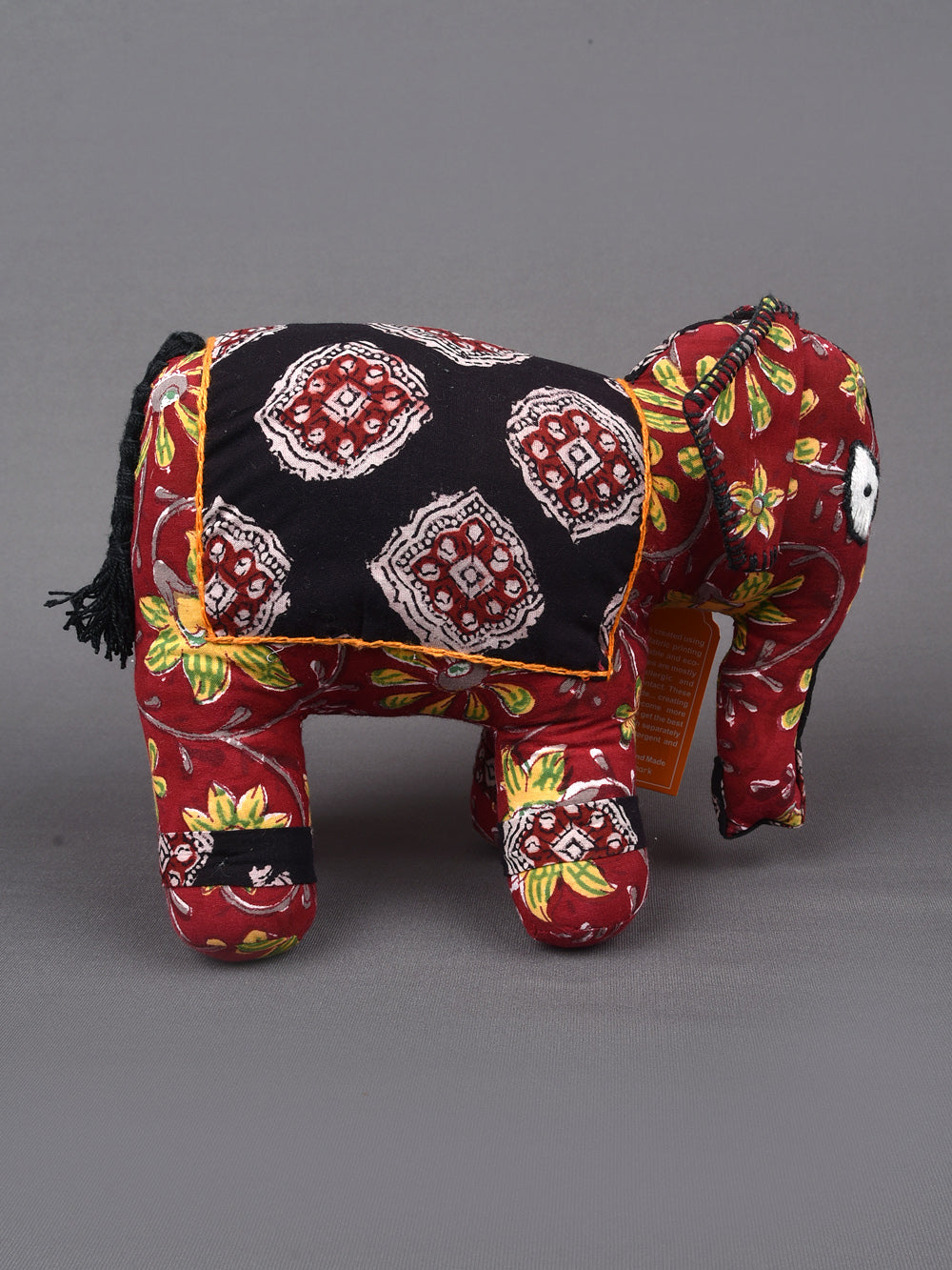 Elephant Hand Block Printed Fabric Soft Toy