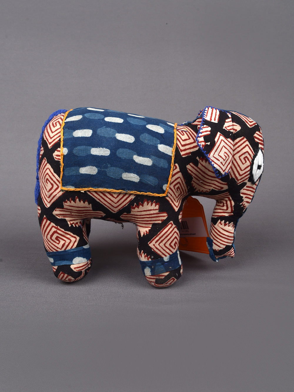 Elephant Hand Block Printed Fabric Soft Toy