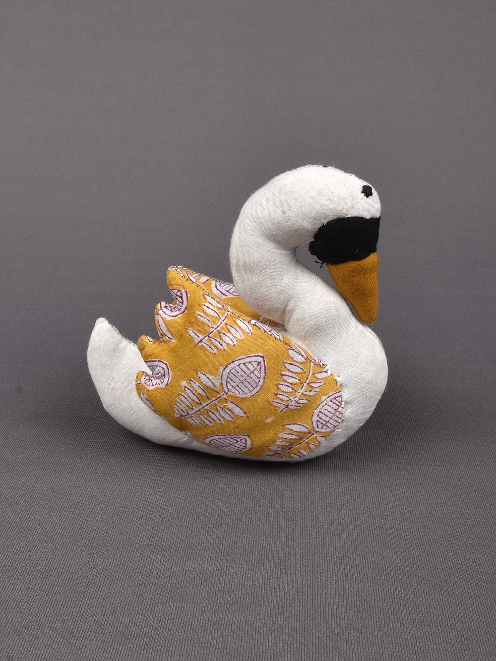 Swan Hand Block Printed Fabric Soft Toy