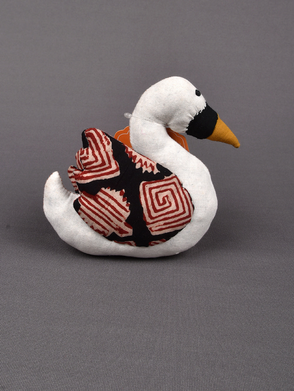 Swan Hand Block Printed Fabric Soft Toy