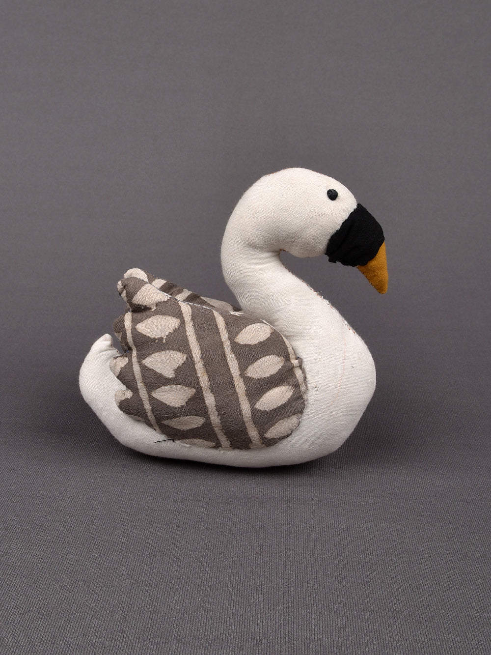 Swan Hand Block Printed Fabric Soft Toy