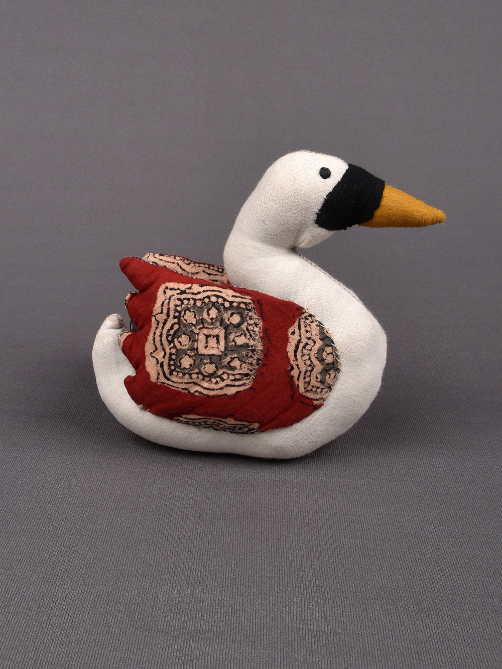 Swan Hand Block Printed Fabric Soft Toy