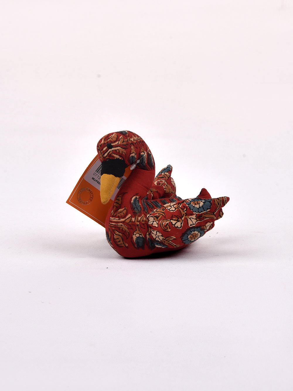 Swan B-Red Hand Block Printed Fabric Soft Toy