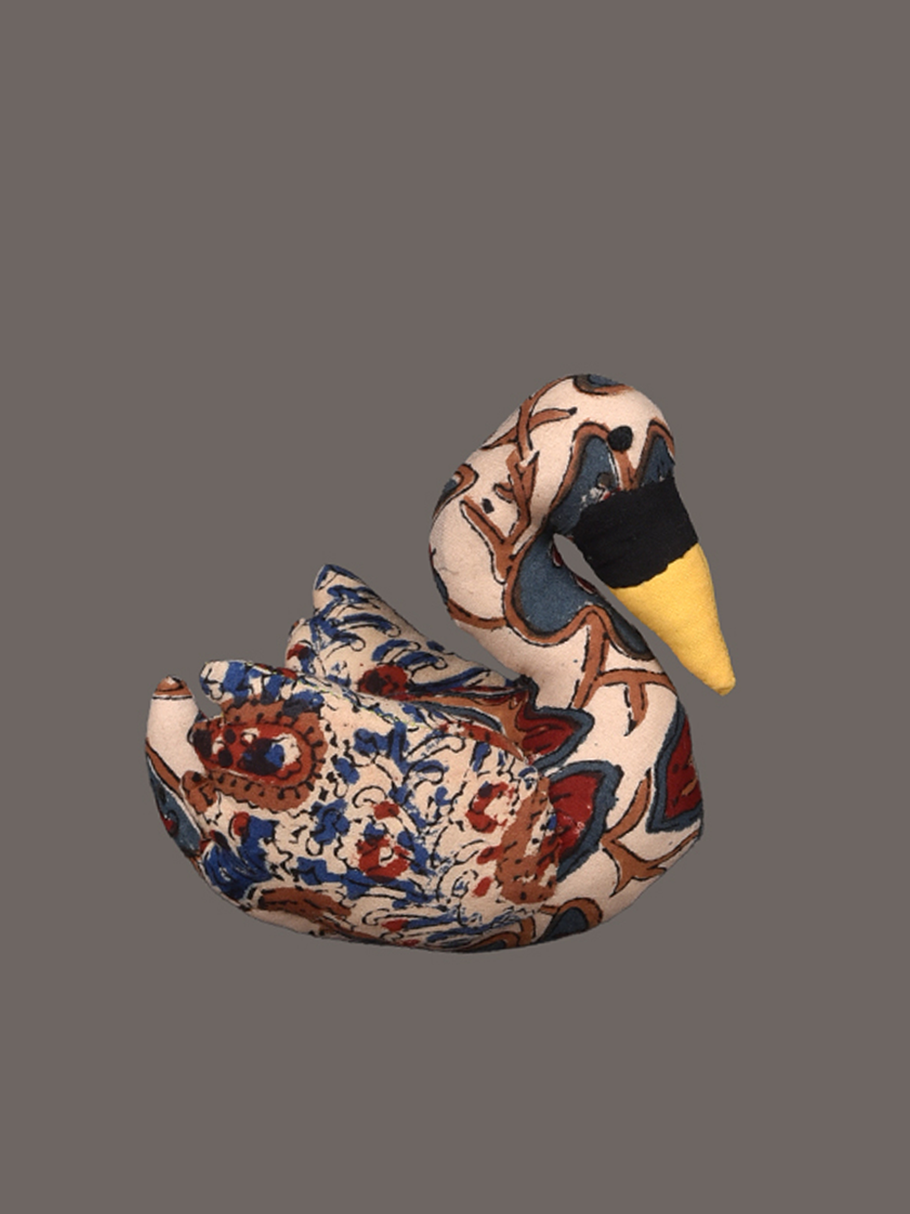 Kalamkari Swan Hand Block Printed Fabric Soft Toy