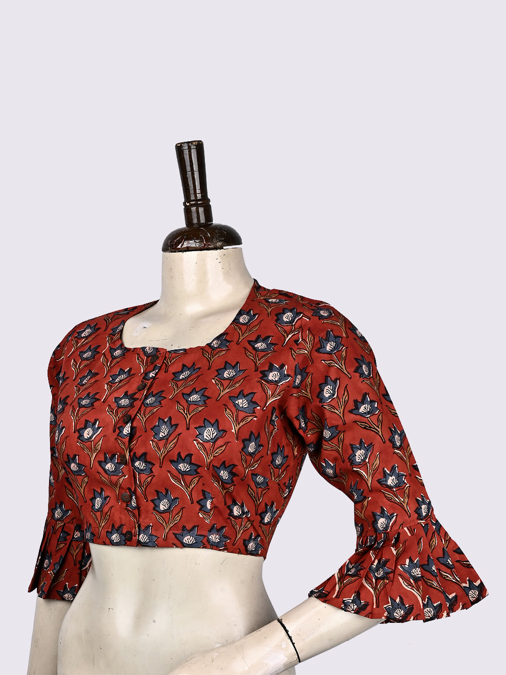Kalamkari Bagru Hand Block Printed Cotton Blouse
