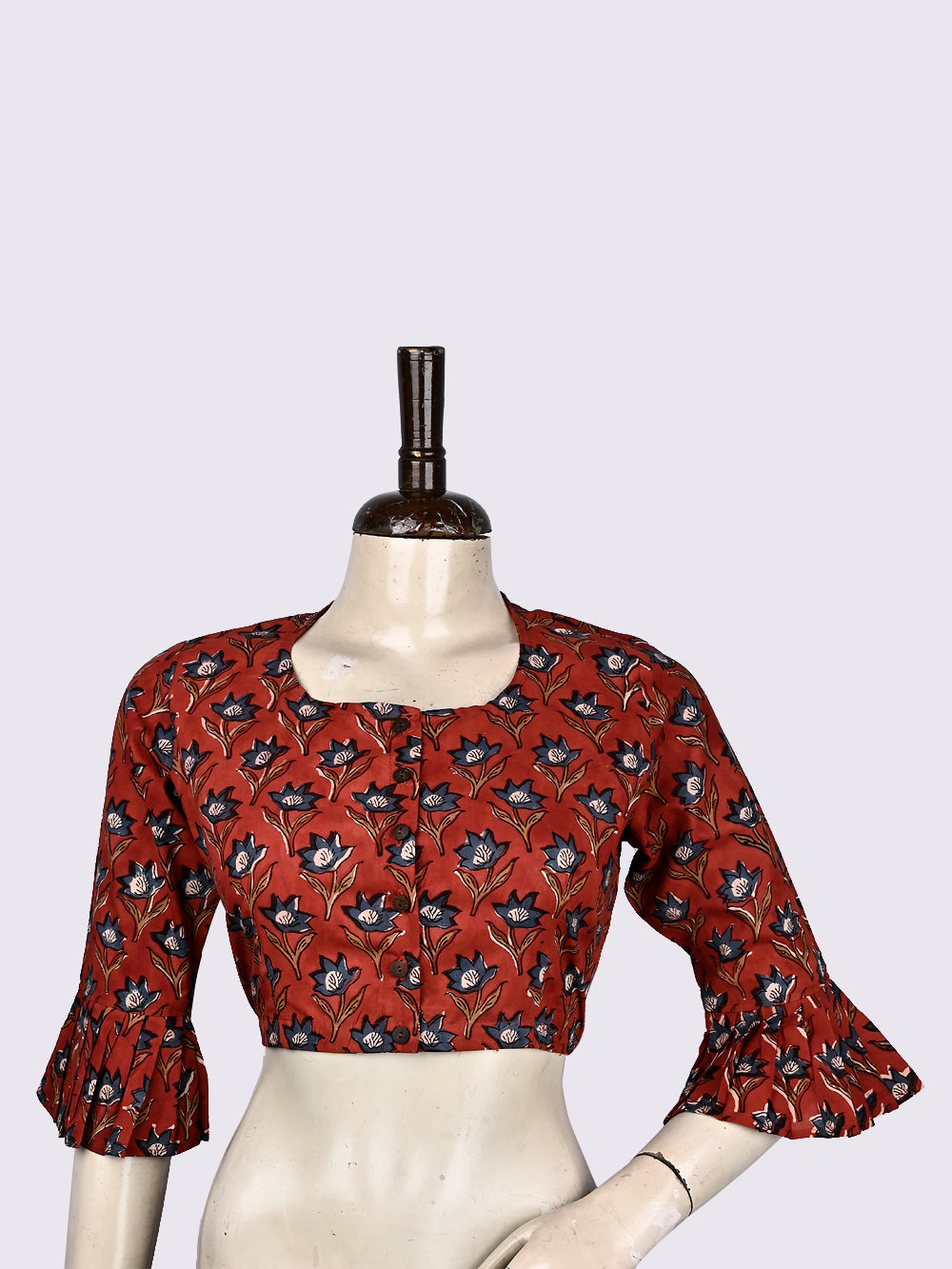 Kalamkari Bagru Hand Block Printed Cotton Blouse