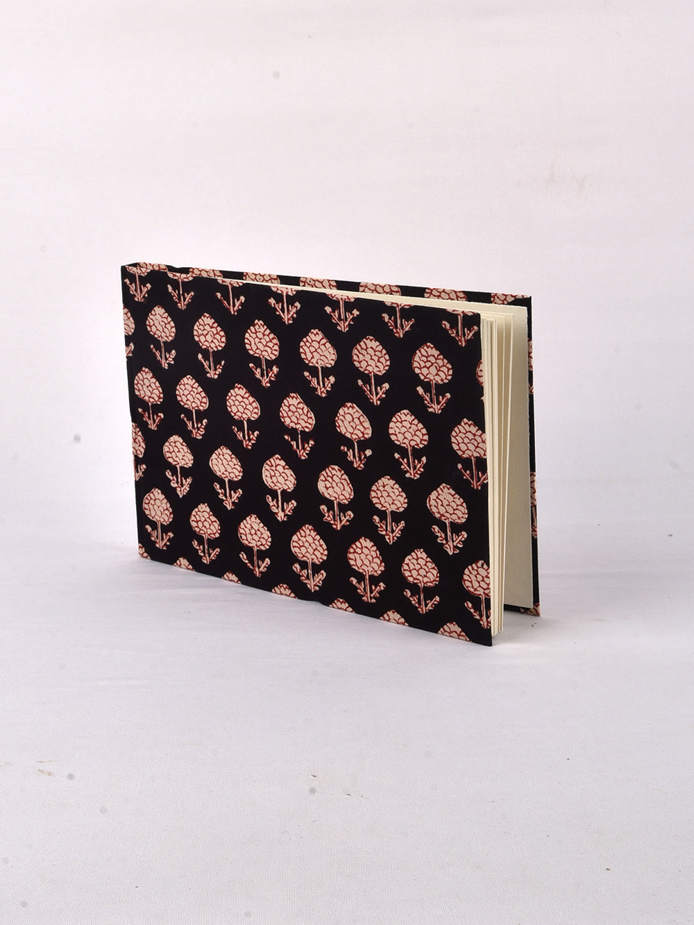 Bagru Black Handmade A4 Landscape Notebook