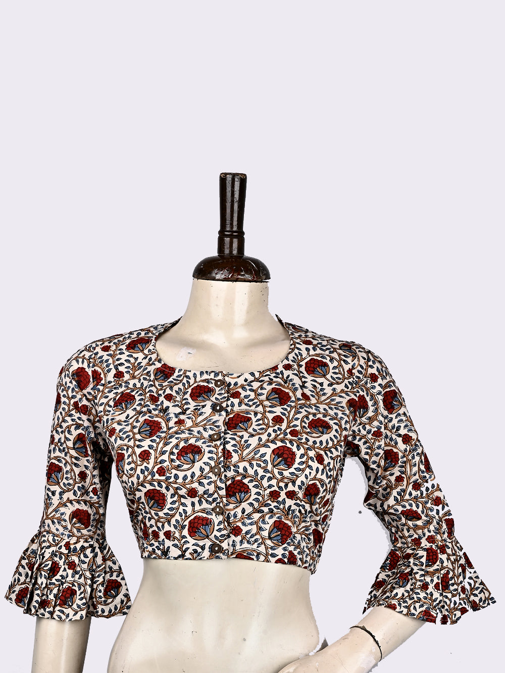 Bagru Jaal Hand Block Printed Cotton Blouse