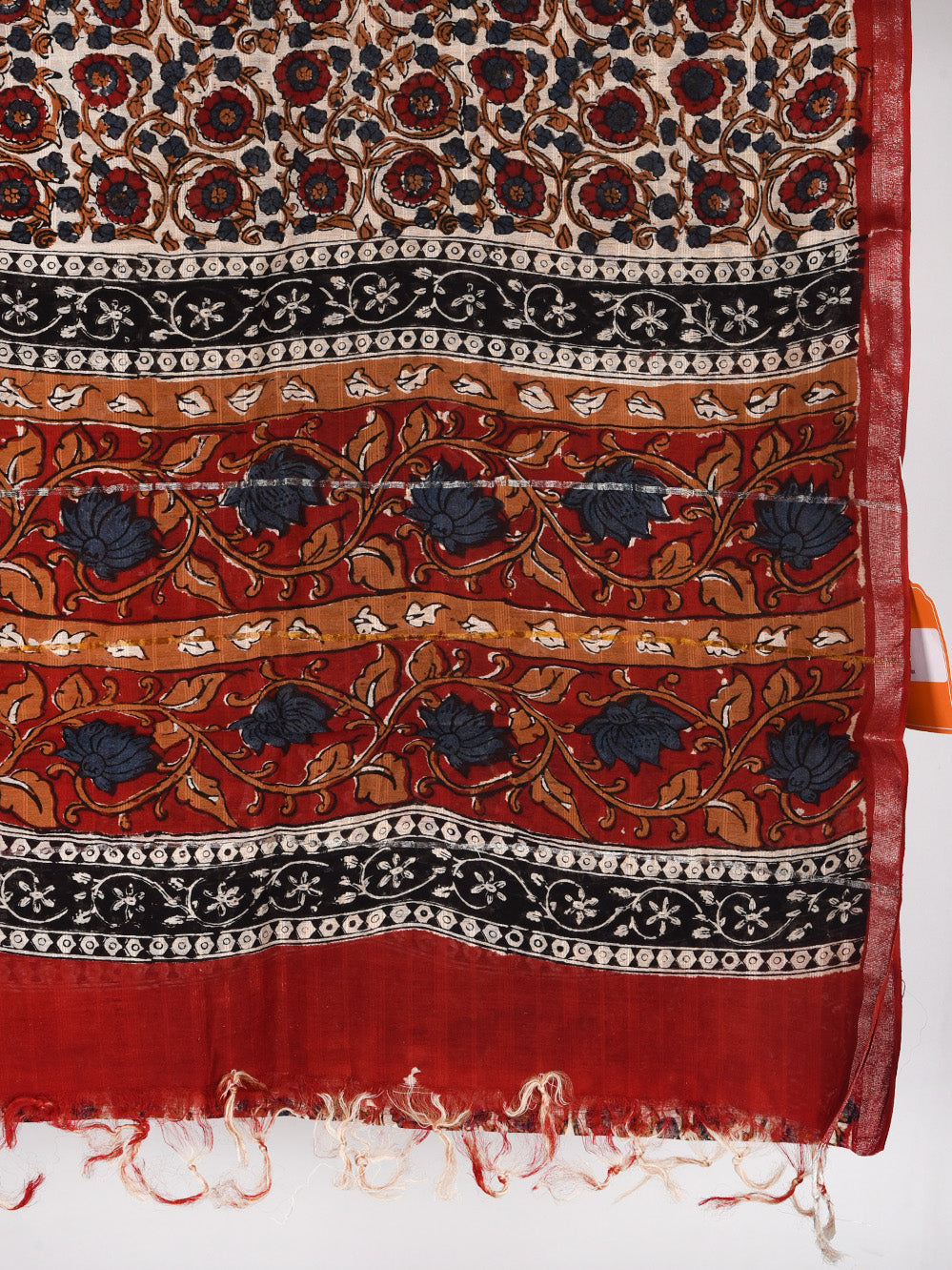 Bagru Jaal Hand Printed Silk Cotton Chanderi Dupatta