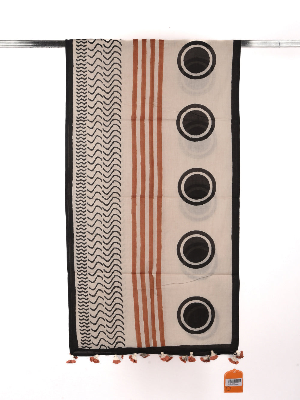 Bagru Concentric Cotton Voile Block Printed Stole