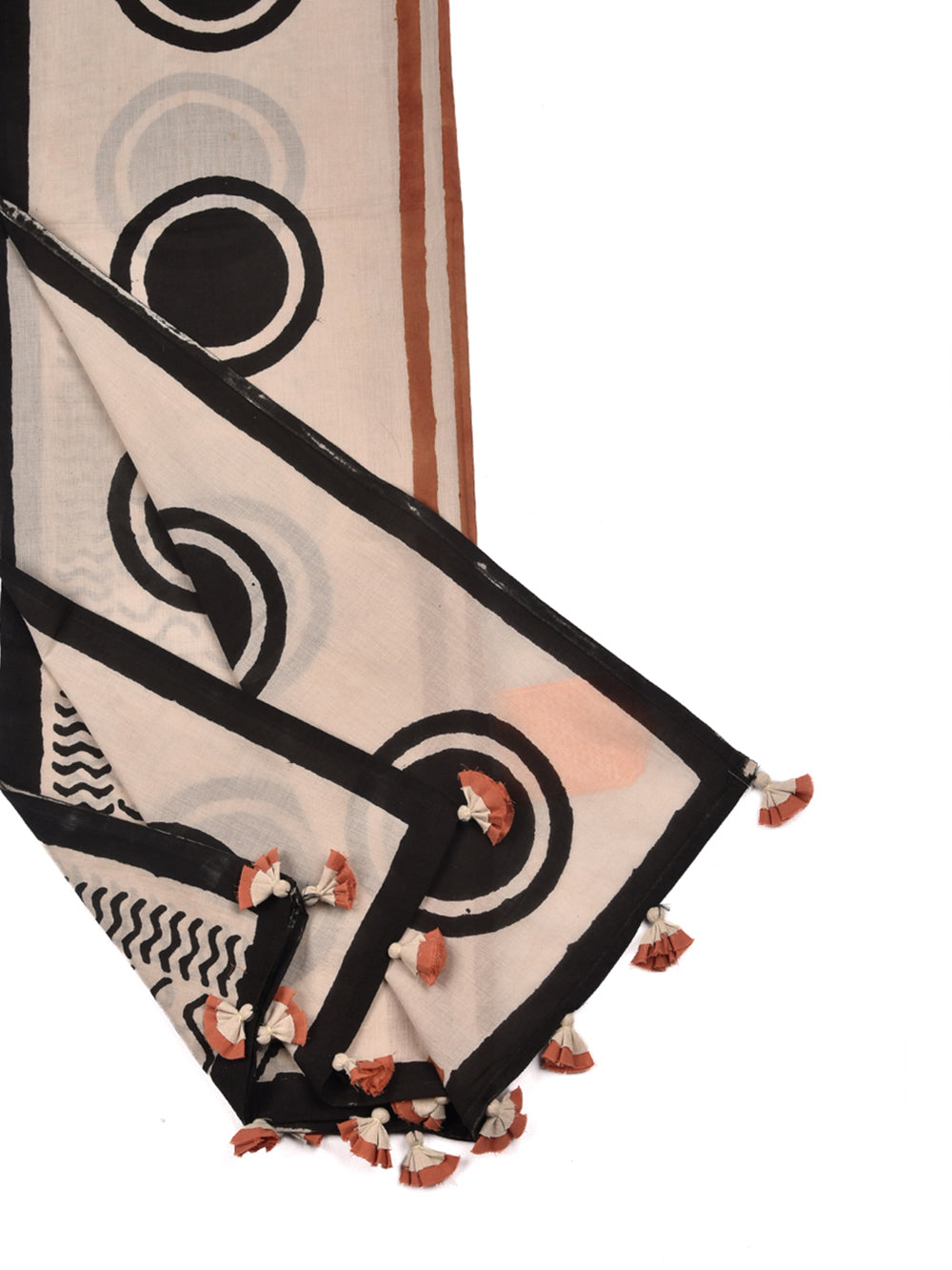 Bagru Concentric Cotton Voile Block Printed Stole