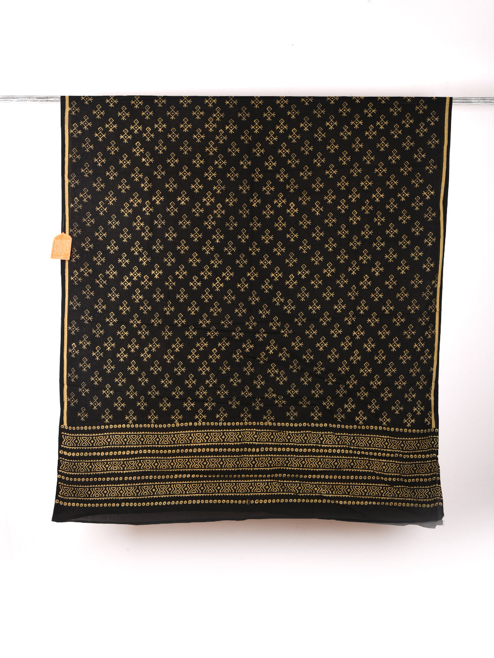 Black African Printed Cotton Dupatta