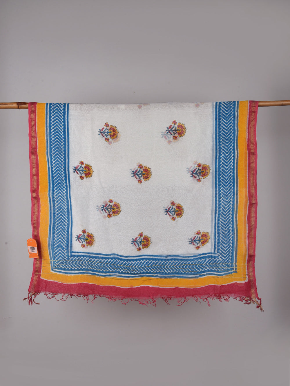 Chota Boota Hand Block Printed Silk Cotton Chanderi Dupatta