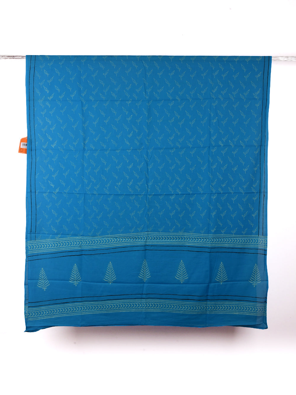 Azure Blue Leaf Cotton Dupatta