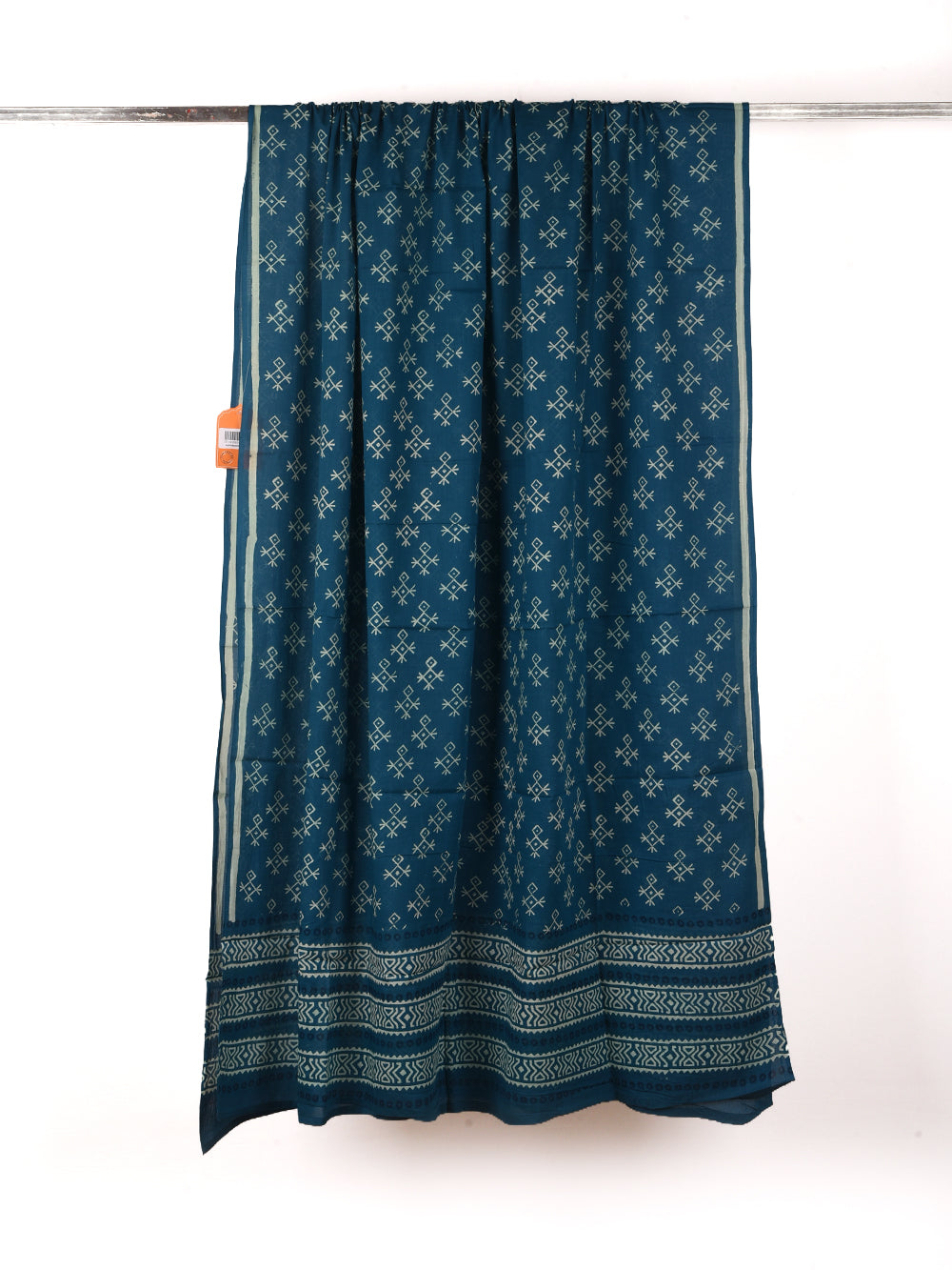 Deep Sea Blue African Printed Cotton Dupatta