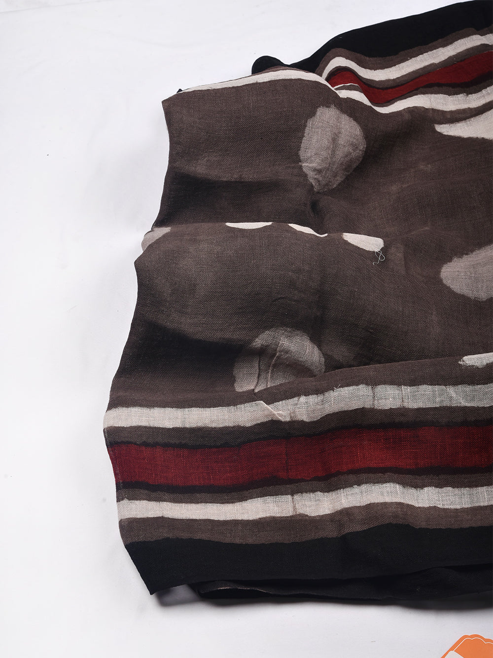 Bagru Daboo Kasis Playful Geometric shapes Hand Printed Pure Linen Dupatta