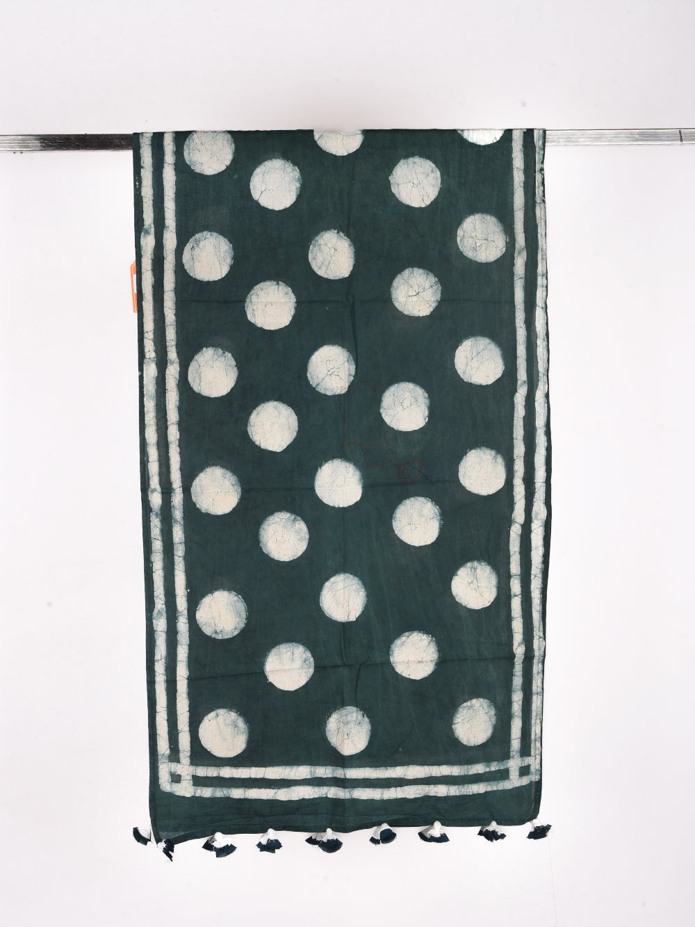 Green Dabu Chand Cotton Voile Block Printed Stole