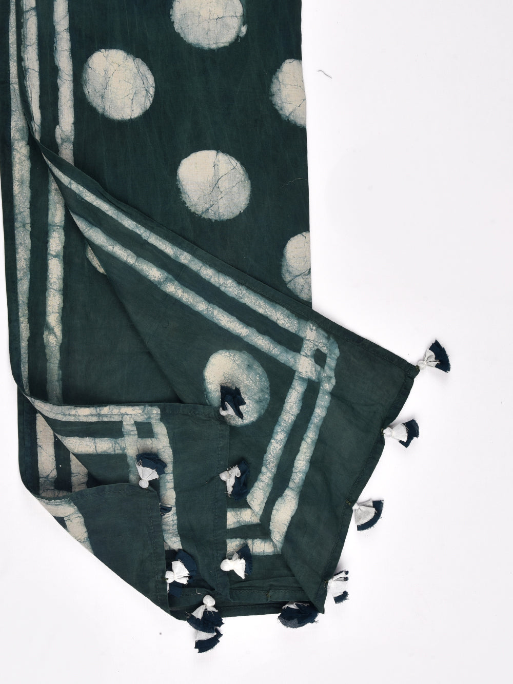 Green Dabu Chand Cotton Voile Block Printed Stole