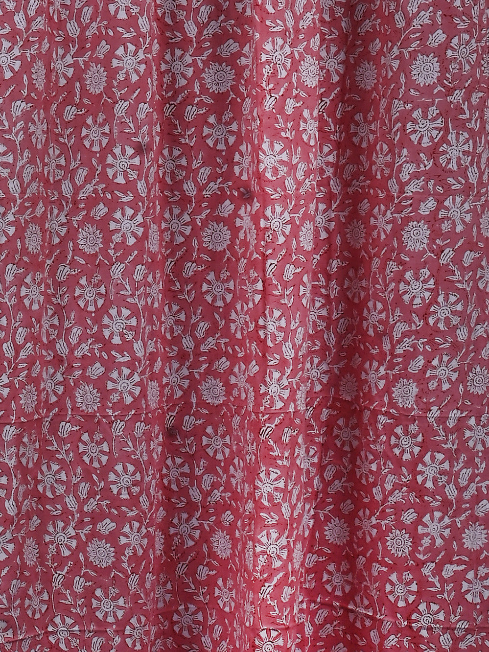 Hand Block Printed Gulabi Floral Cotton Curtain Set