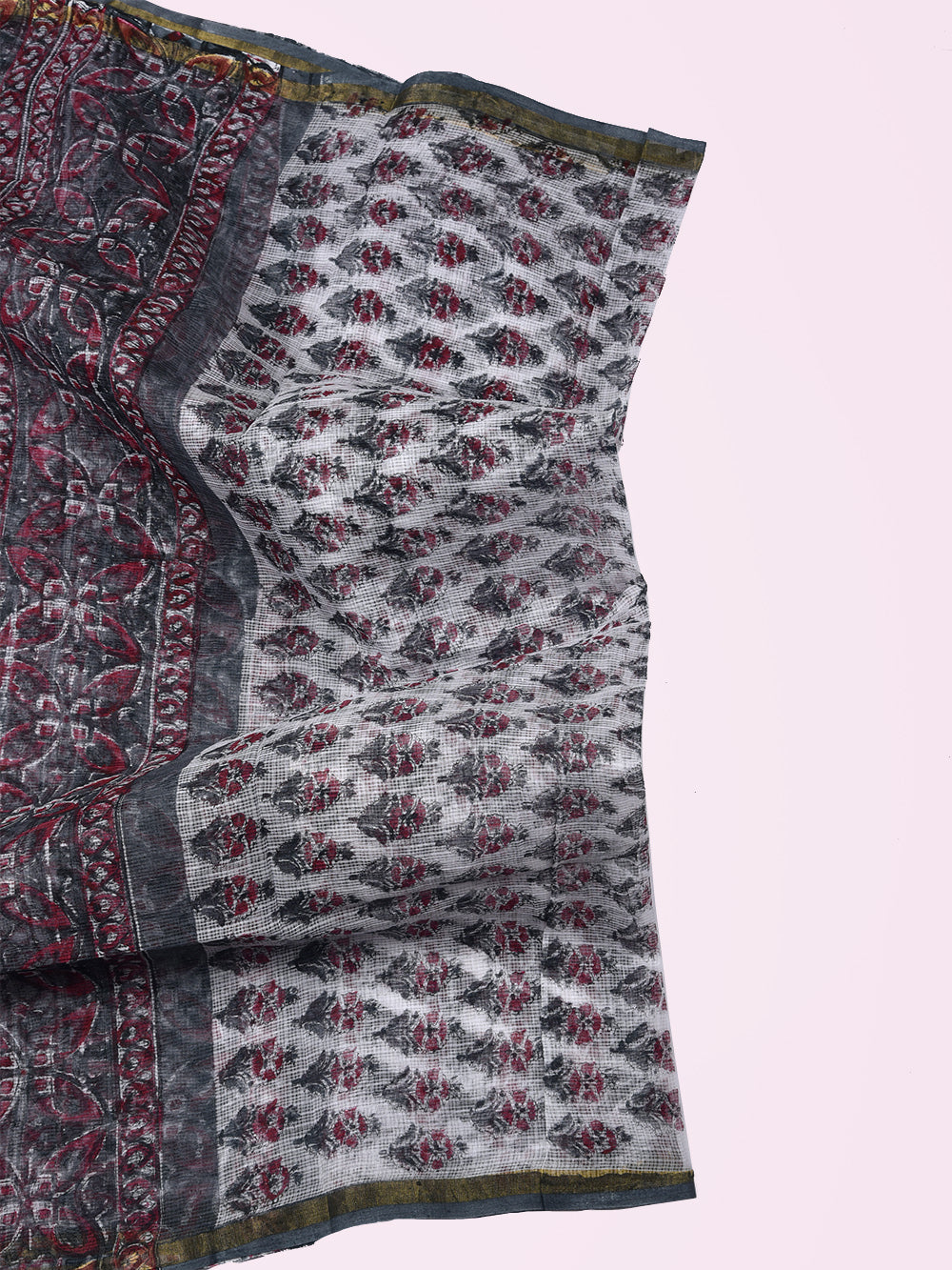 Booti Hand Block Printed Pattern Kota Doria Dupatta