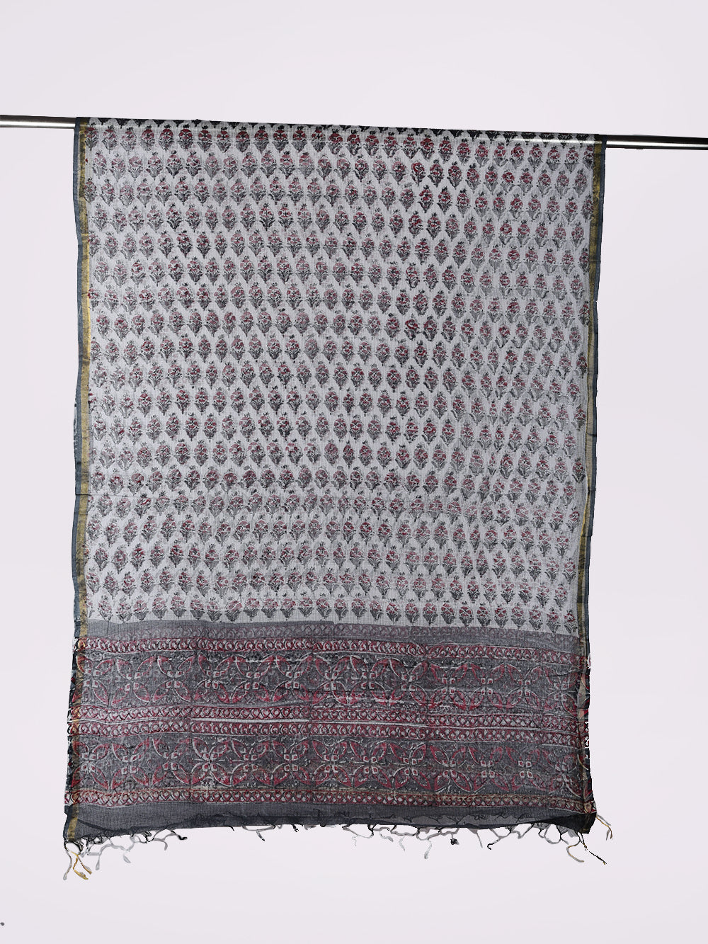 Booti Hand Block Printed Pattern Kota Doria Dupatta