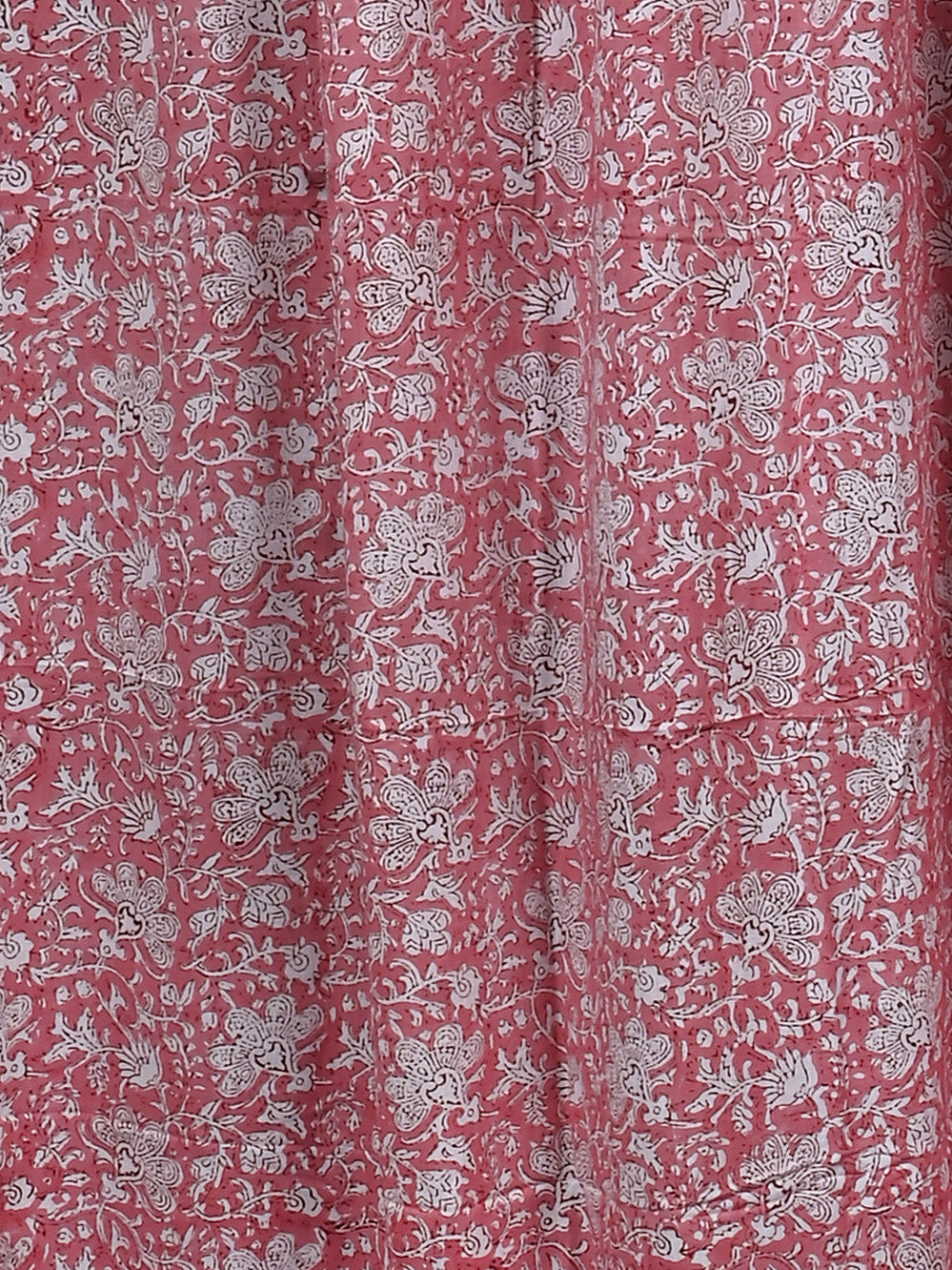 Hand Block Printed Gulabi Chintz Cotton Curtain Set
