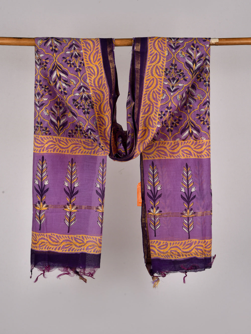 Royal Jharokhe Hand Block Printed Silk Cotton Chanderi Dupatta