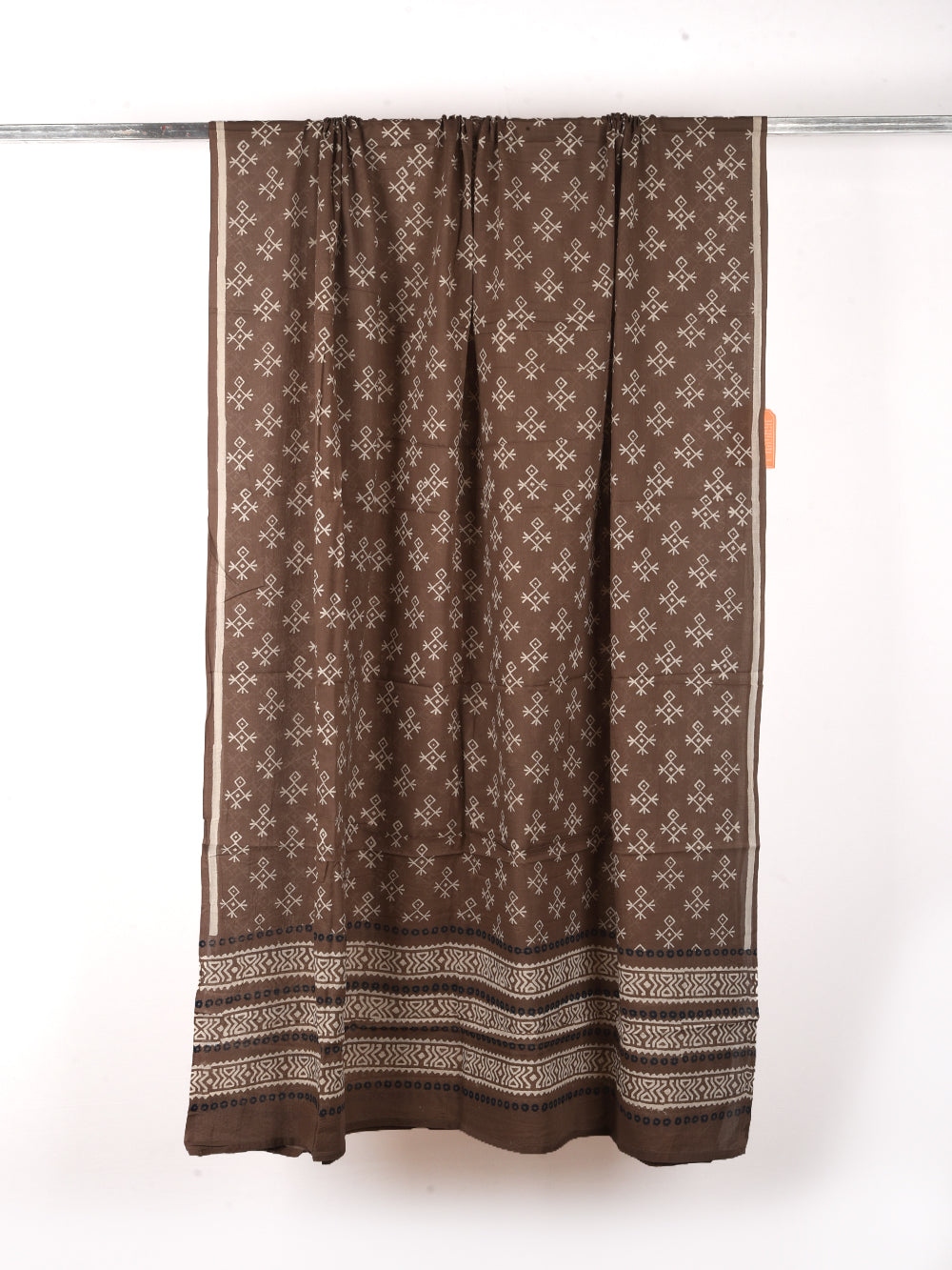 Brownish Grey African Printed Cotton Dupatta
