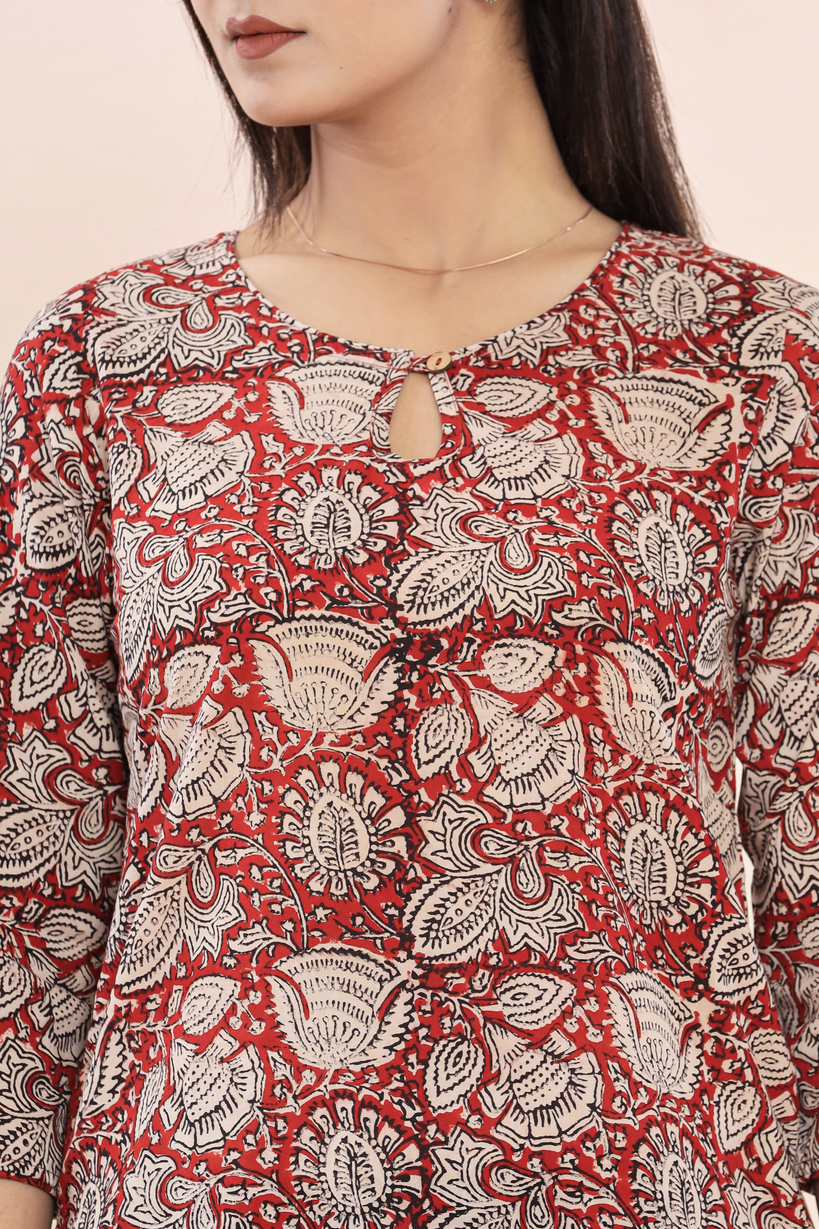 Bell Flower Jaal Hand Block Printed Womens Tops