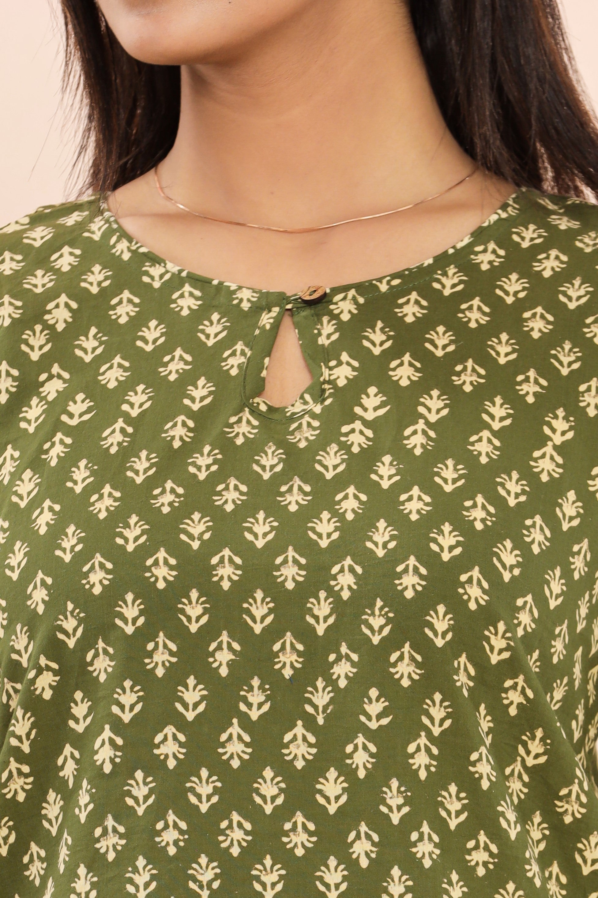 Ulti seedhi Booti Hand Block Printed Womens Tops