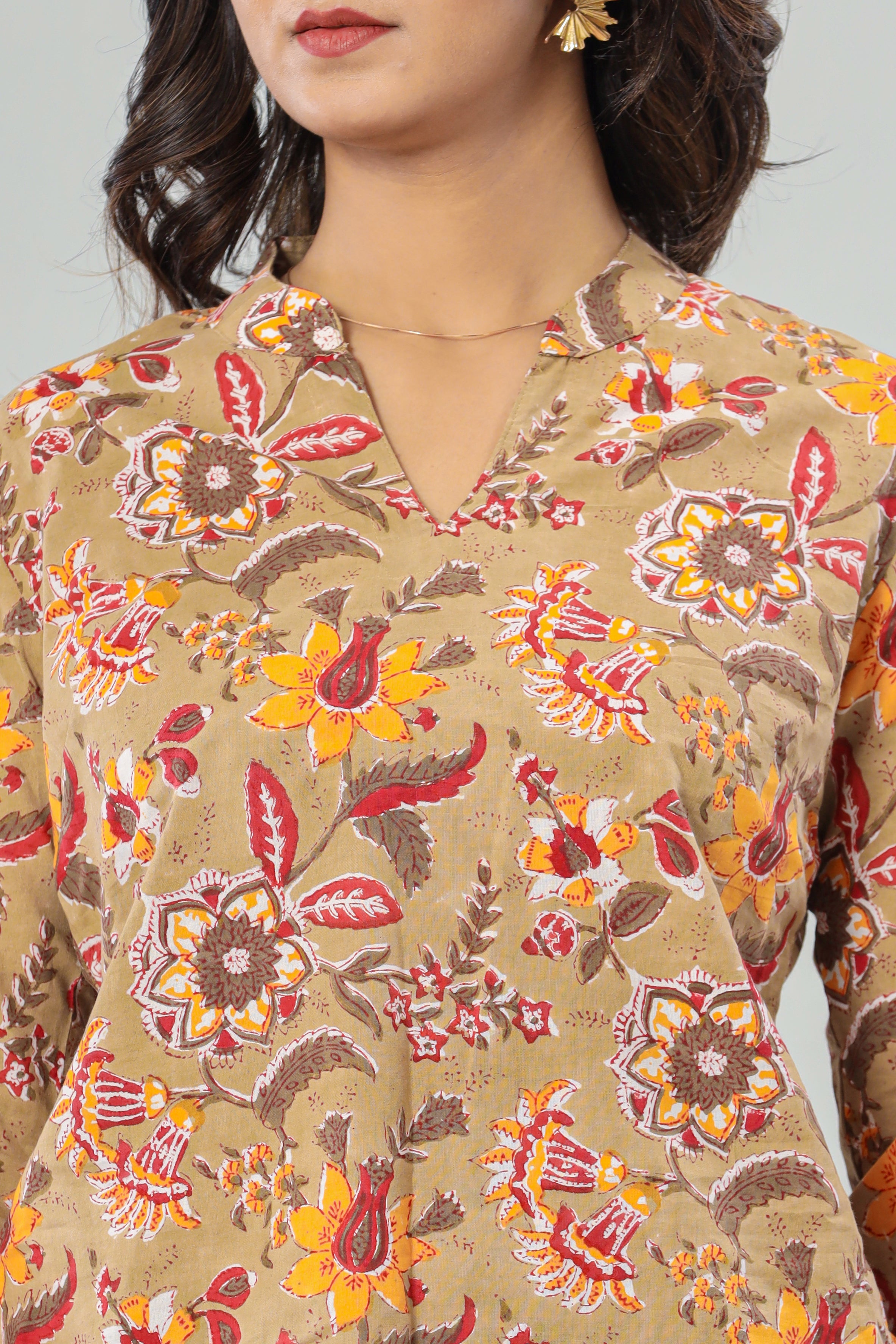 Chaman Garden Hand Block Printed Womens Tops