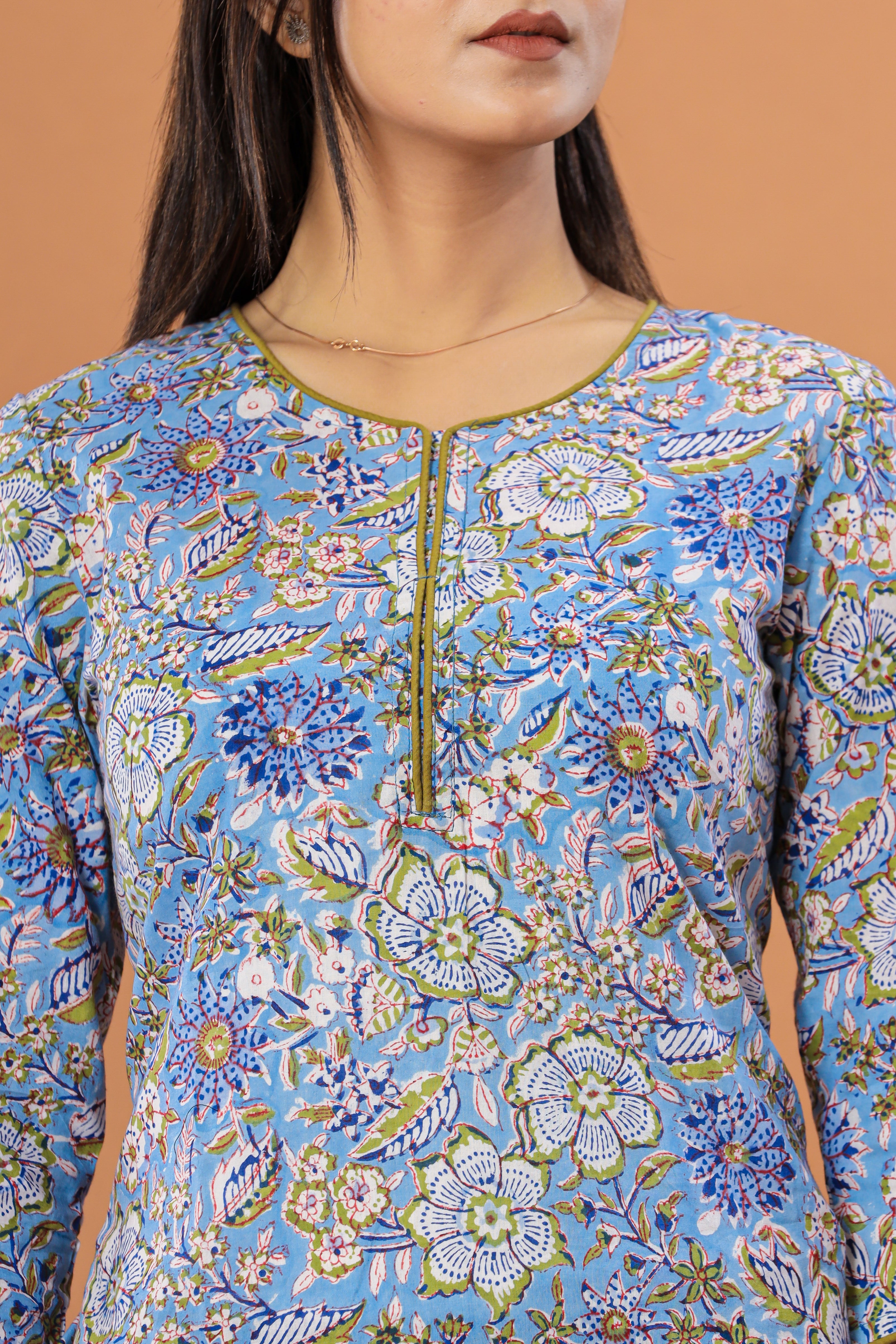 Anokhi Jaal Print Hand Block Printed Womens Tops
