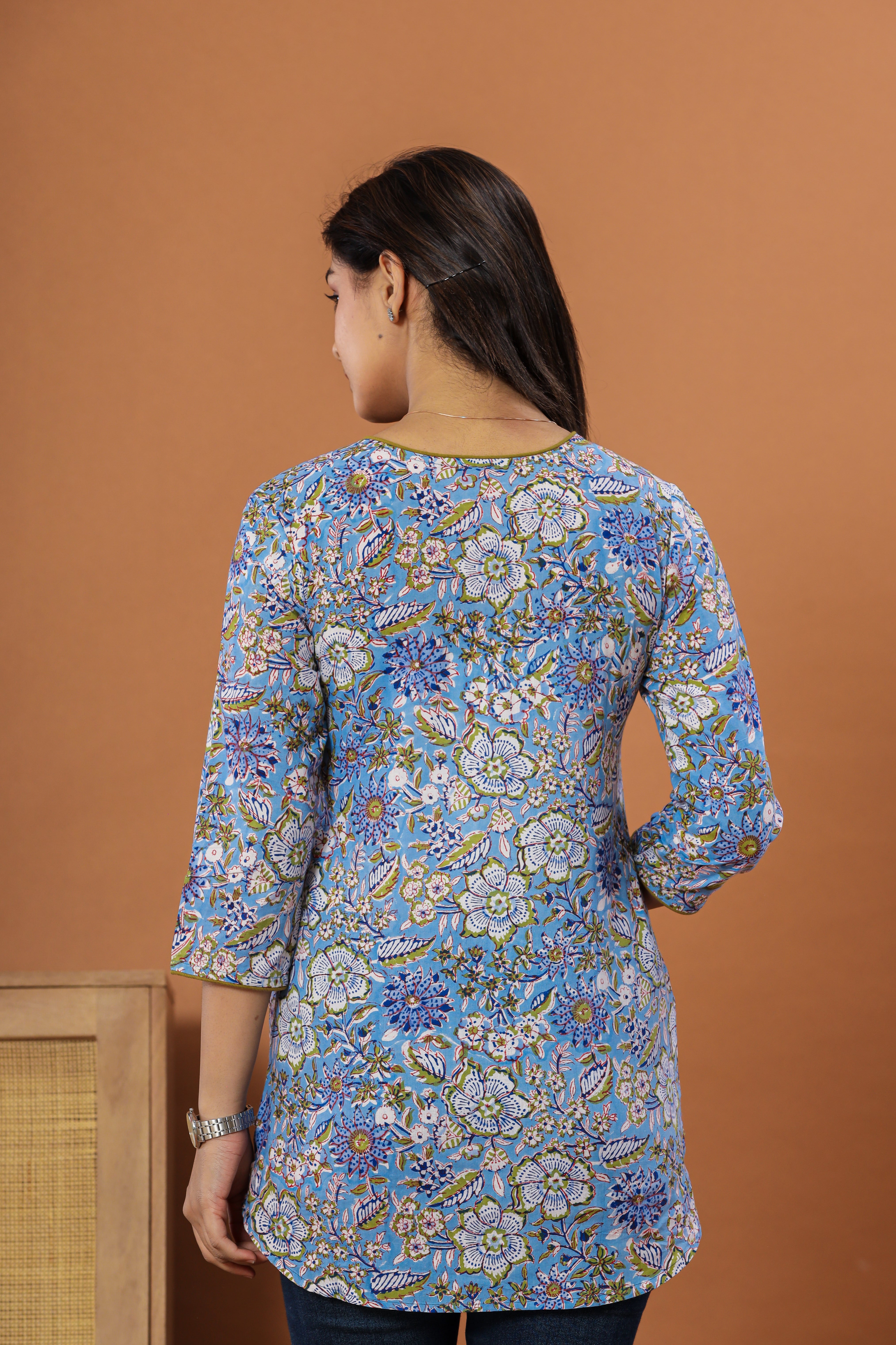 Anokhi Jaal Print Hand Block Printed Womens Tops