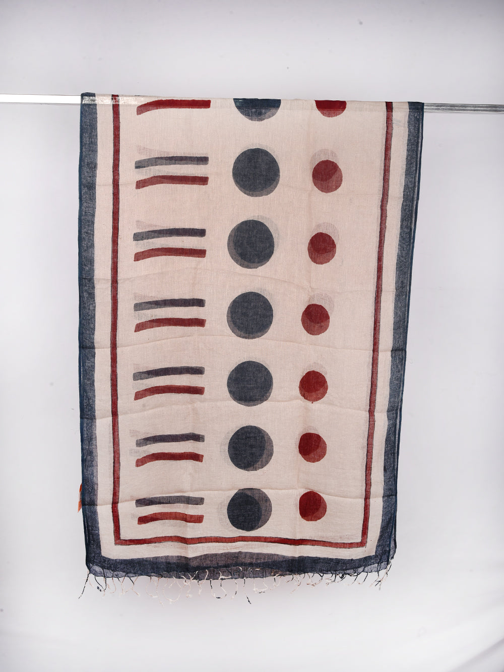 Bagru Sukshm Hand Printed Pure Linen Dupatta