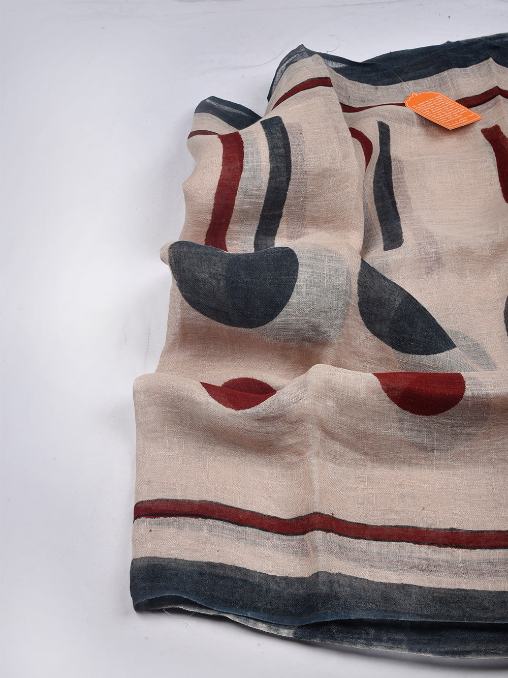 Bagru Sukshm Hand Printed Pure Linen Dupatta