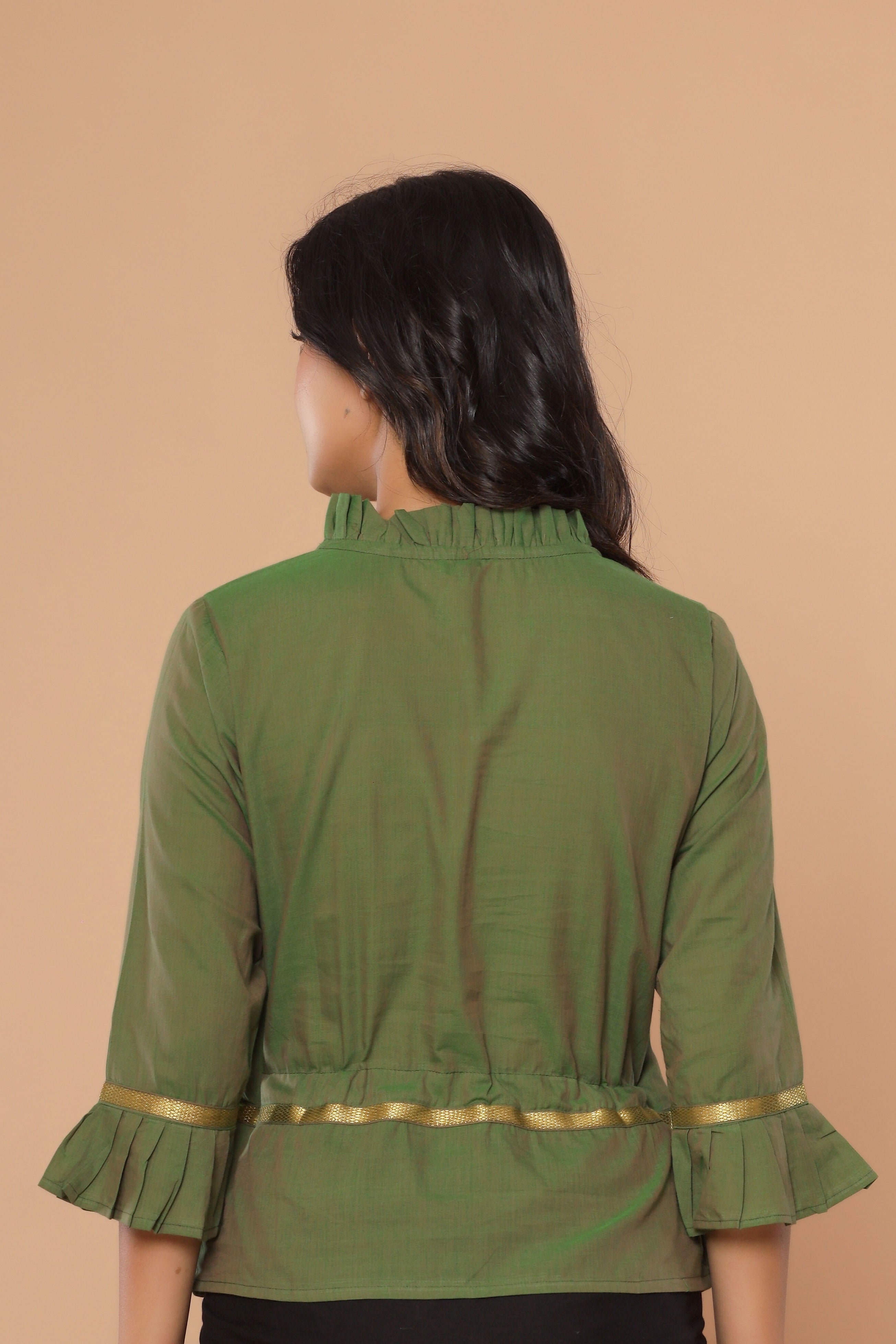 Halka Hara Bhara Mangalgiri Cotton Long Blouse