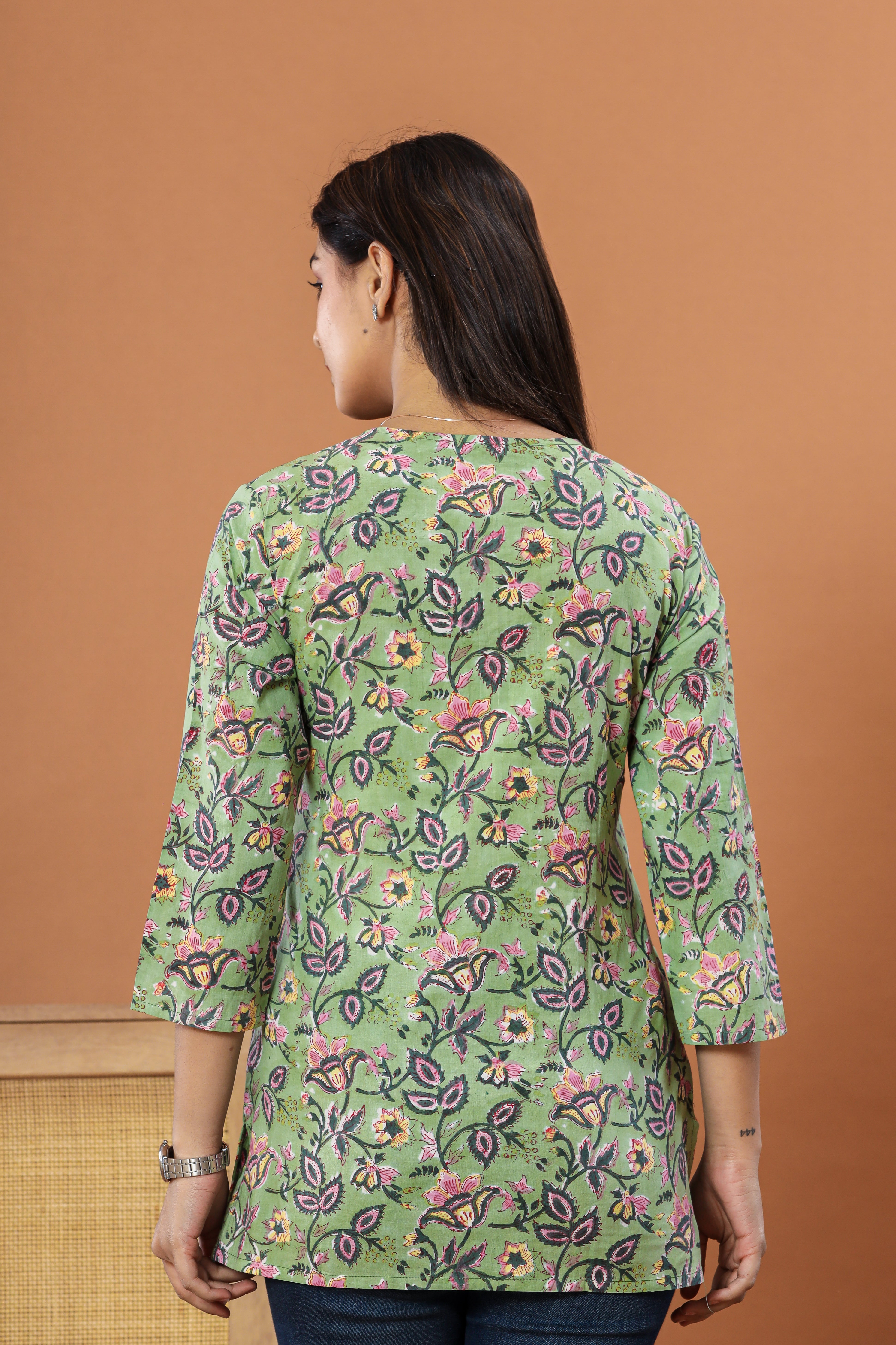 Mint Chintz Jaal Lounge Womens Hand Block Printed Tops